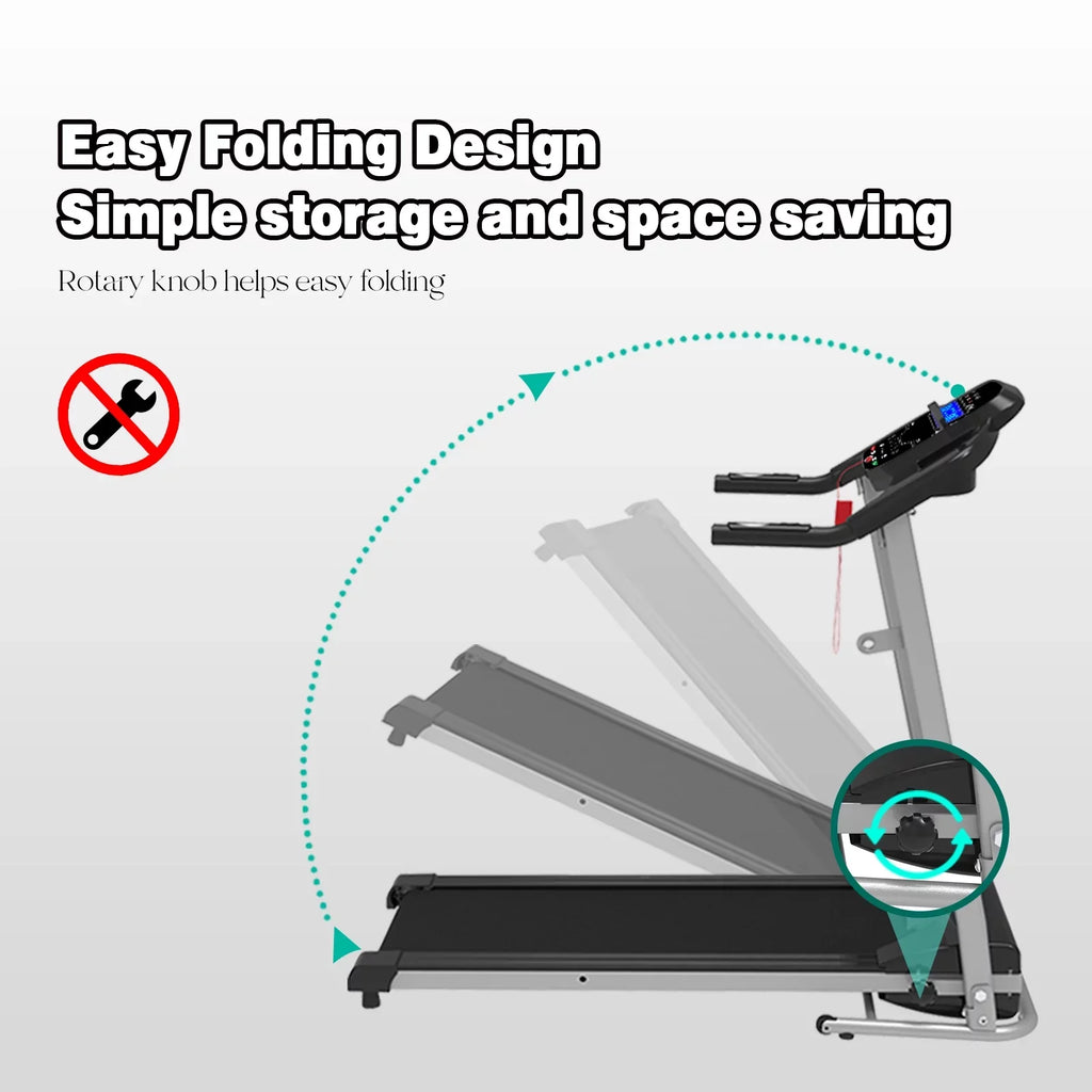 Treadmill Inolait Machine, Folding Running Electric 1.5HP Black