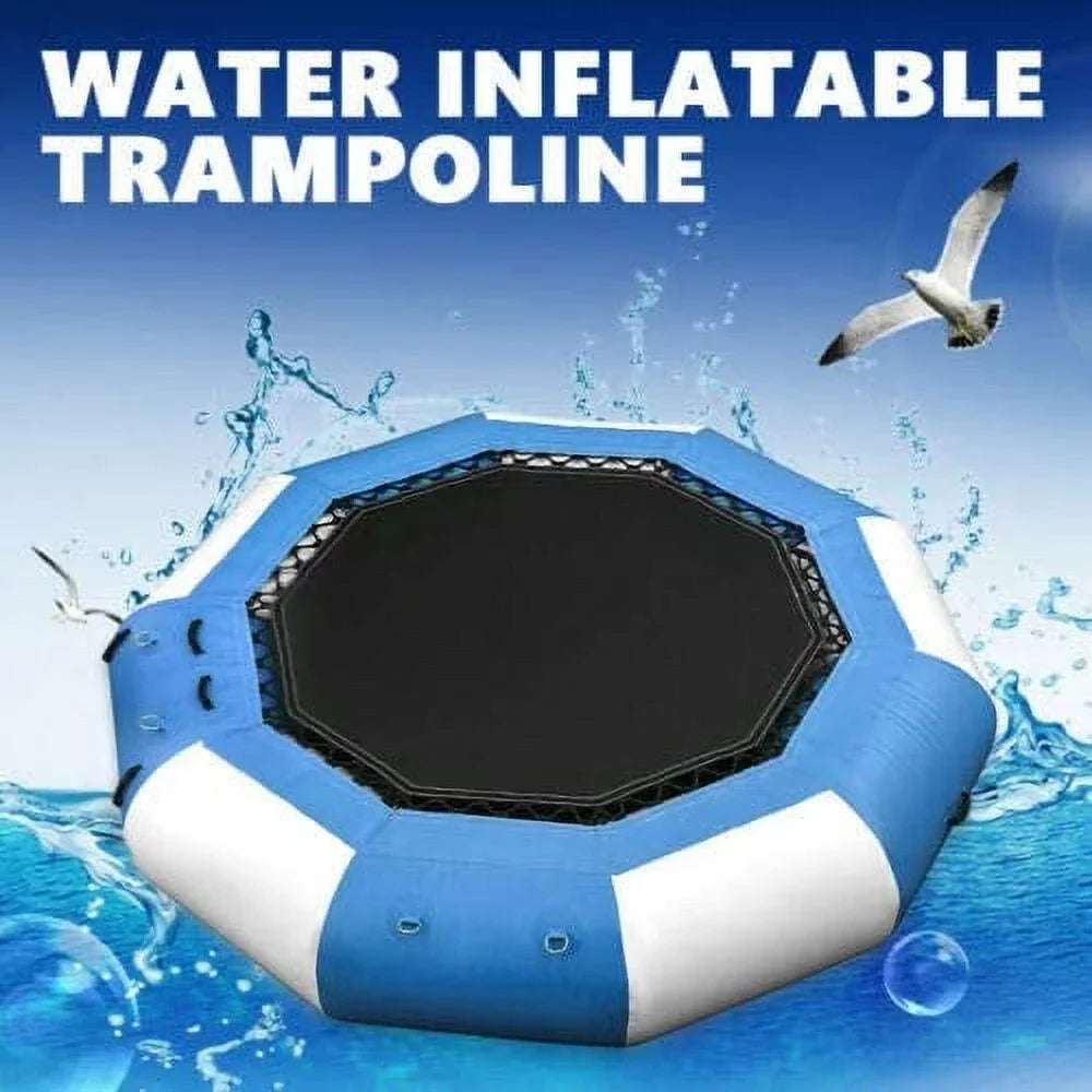 Floated Bouncer Jump Inflatable Trampoline Miumaeov Water 880lb Platform Jump Ring 17Ft Swimming 400kg/ Float Beach Pool