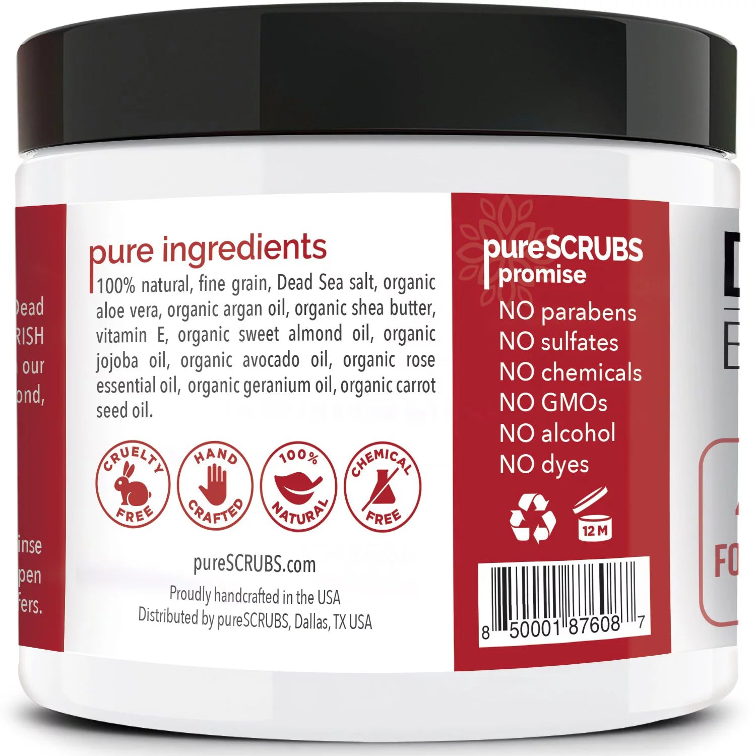 Nutrients + Pure - Exfoliating Dead Scrub Set pureSCRUBS Body BODY ROSE - Organic Oils Spoon, 16oz Sea Mini Loofah FREE Soap & Organic Premium & Essential Wooden Organic Bar SCRUB Salt Large Infused