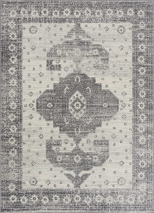 '- - Goksun 7'10" Vintage Pattern Rug Living Persian Beige Indoor 10' Room, Distressed Area Marash Medallion Grey, X - Collection Boho Traditional Oriental - Bedroom,
