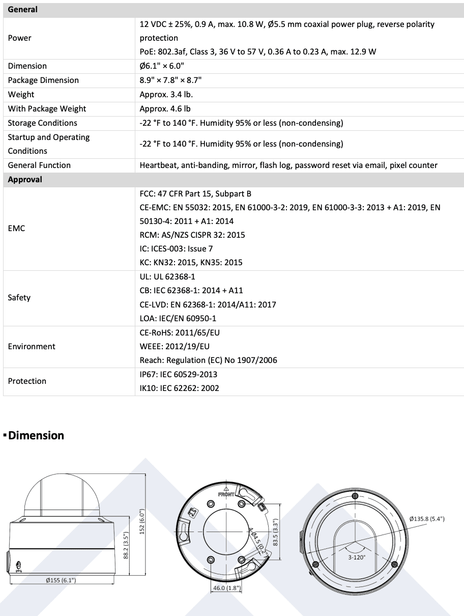LTS IP Color LTCMIP7C43W-SDZ Dome Ai 24/7 CMIP7C43W-SDZ Camera with Motorized 4MP WDR Smart Mic VF