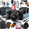16-50mm a6400 PZ Digital Alpha Tripod, SanDisk Sony Mirrorless E Camera Bundle OSS with ZeeTech 128GB Accessory Case, Card, Lens,