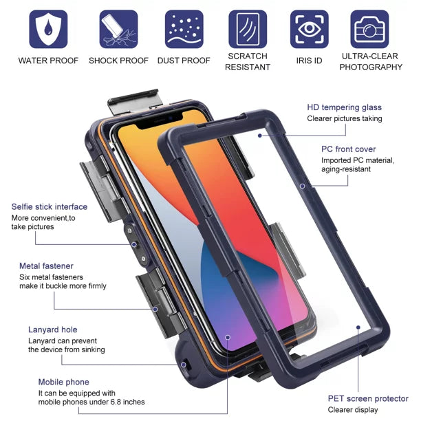 Snorkeling Photo UrbanX Up Case to Inch [15m/50ft] P20 Phones Lanyard Waterproof And LCD Protective lite Underwater with all Diving 6.9 for Professional Video Surfing Swimming Housing