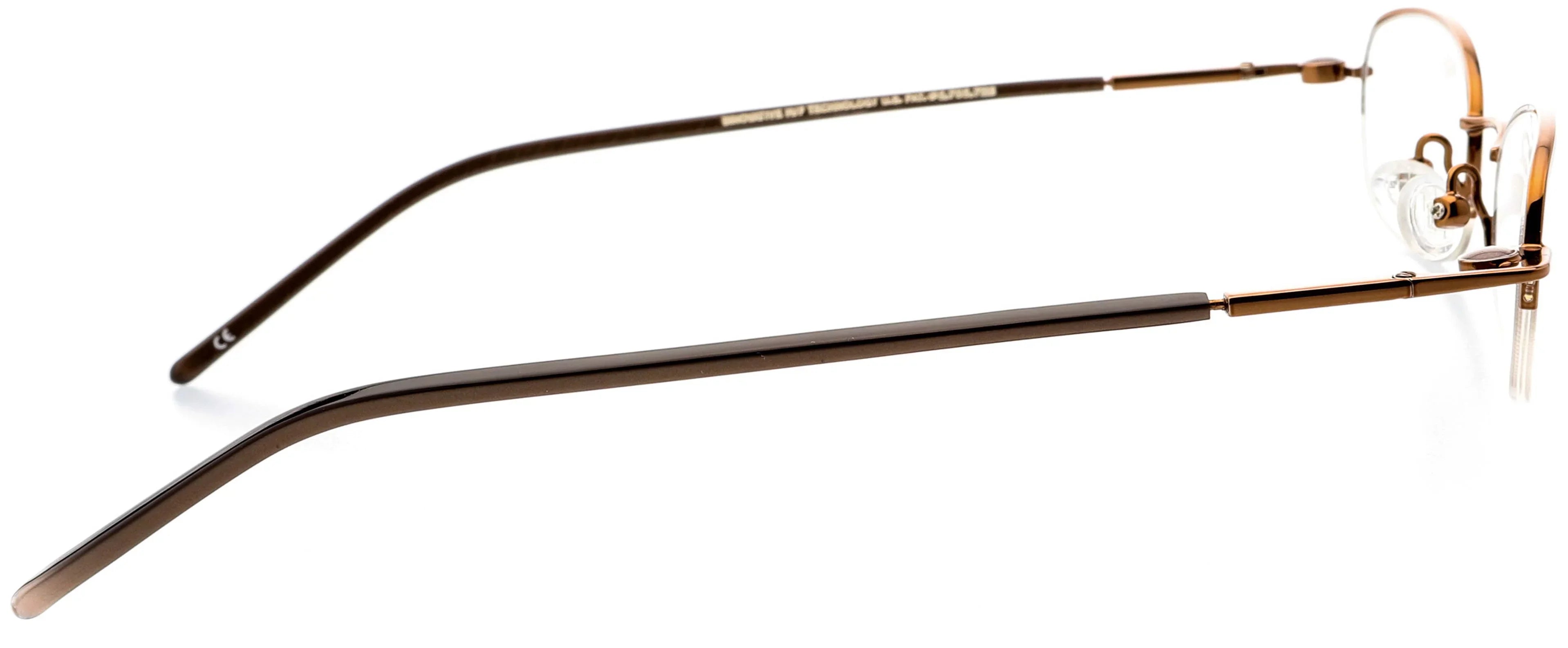Cocoa Oval Frame Eyeglasses - Prescription Optical Eyewear Shape, RX, Metal Half - Rim