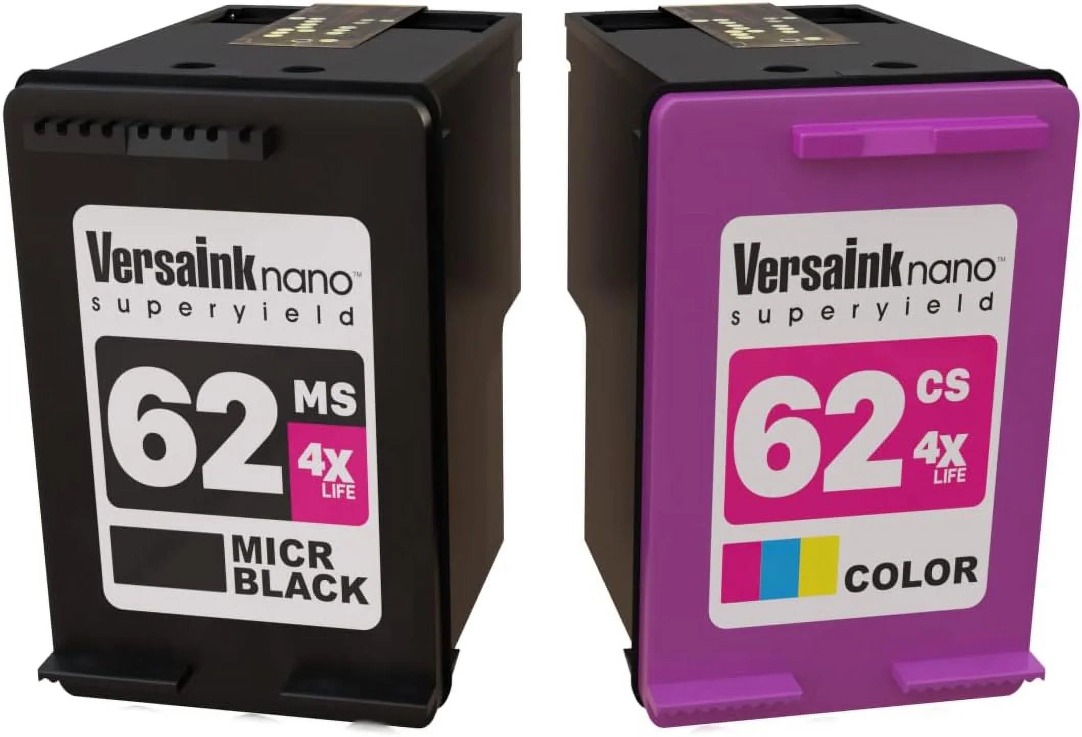 62MS VersaInk-nano 62CS Life HP Color - 4X Black(MICR) Cartridges