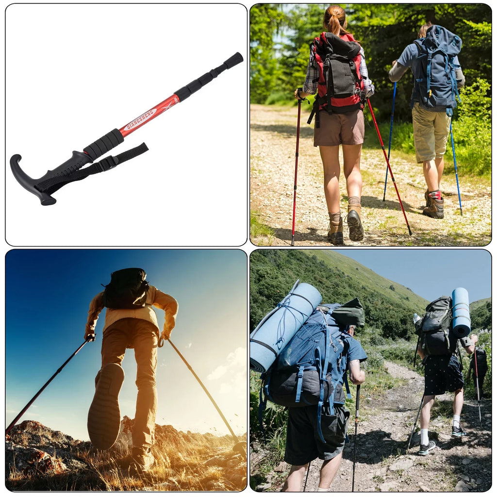 Inch Trekking Hiking Red 43 Pole Poles Telescopic T Handle, Collapsible Uxcell