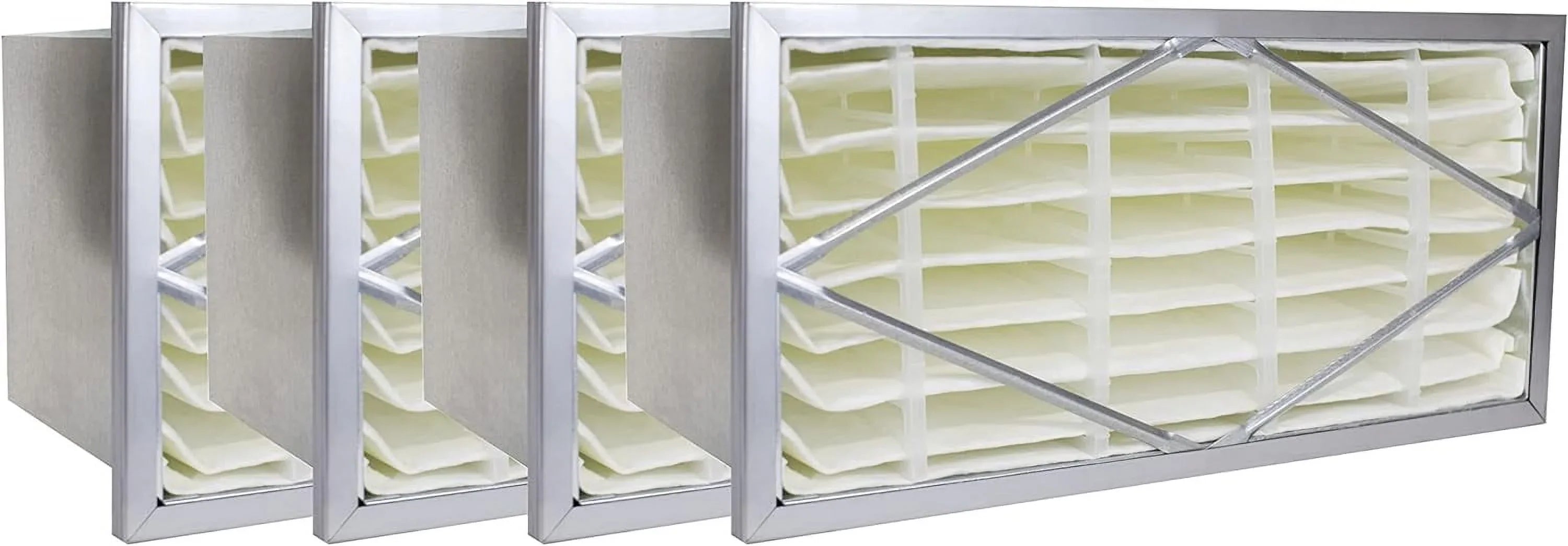 (4-Pack) Replacement Filter Filterbuy Rigid 14, Air MERV Header Filters 12x24x6 Cell HVAC