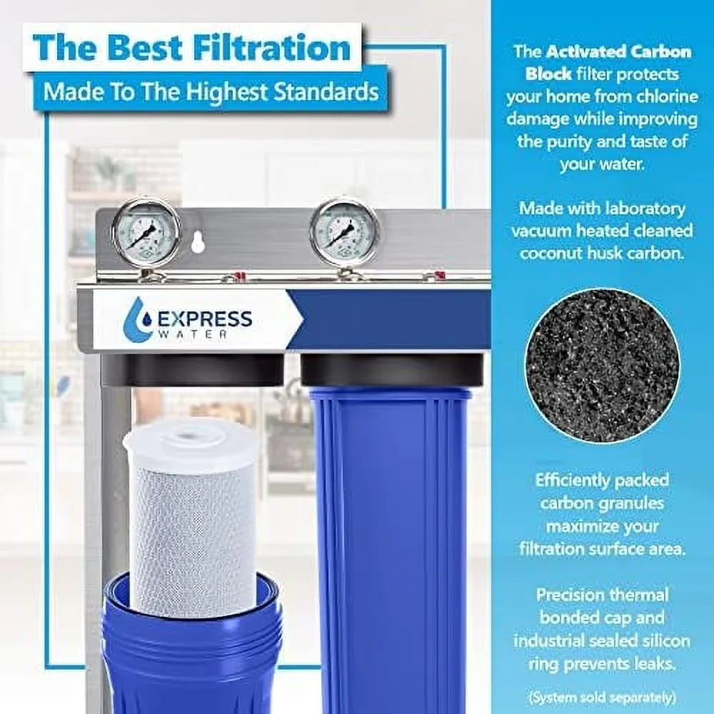 water activated large water x micron filter block whole water house filter pack replacement capacity 5 6 carbon acb filter filter 4.5” 20” filtration inch