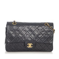 Black Bag Flap Classic Bag (Good) Shoulder Small Lambskin Double Chanel Leather Women Pre-Owned