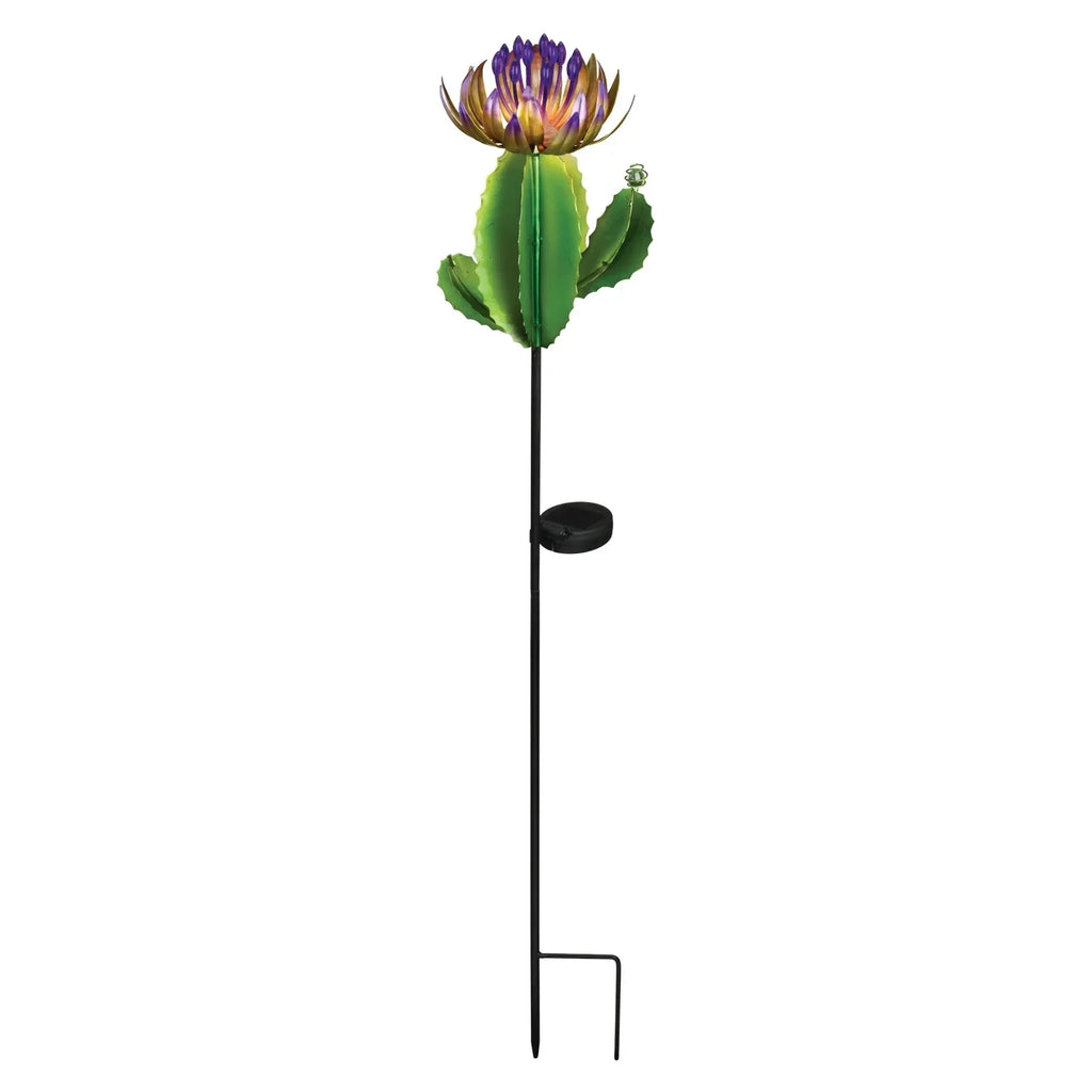 Light Art Barrel Garden 35.5" Stake 12498 Cactus Purple Gift Regal LED - Solar and