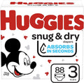 HUGGIES Diapers Baby Count 3 Big Snug Pack, and Dry Size 88