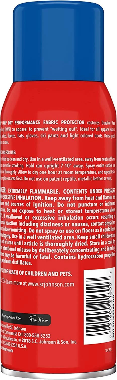 Repellent Fabric oz 10.5 Kiwi Pack 3 Camp Protector, Dry Performance Water
