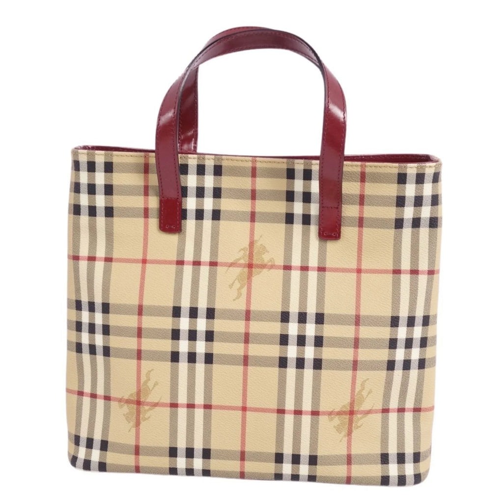 BURBERRY Check Ladies Bag London Burberry Brown Handbag (Good) Tote Pre-Owned Pattern LONDON