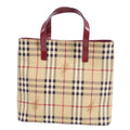 BURBERRY Check Ladies Bag London Burberry Brown Handbag (Good) Tote Pre-Owned Pattern LONDON