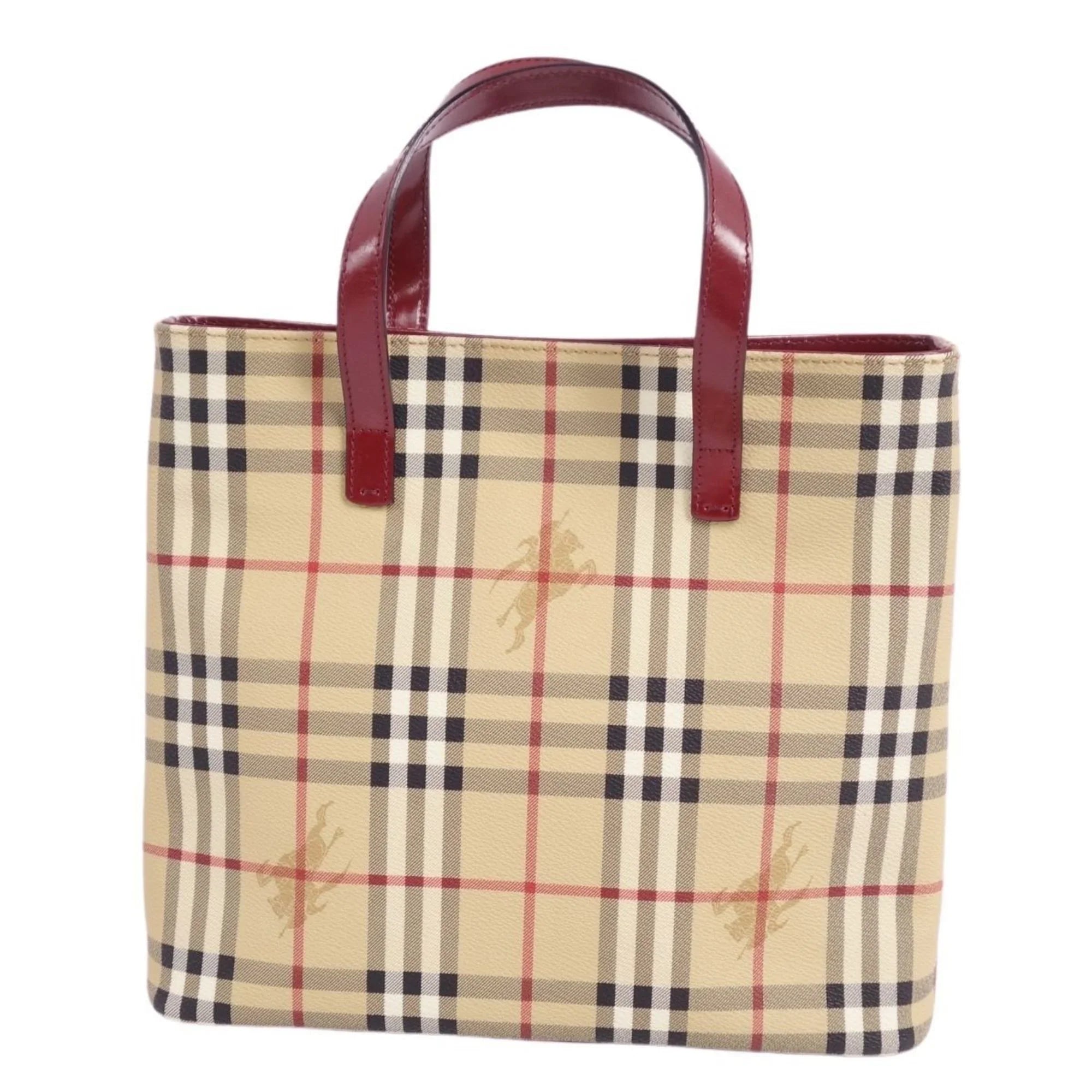 BURBERRY Check Ladies Bag London Burberry Brown Handbag (Good) Tote Pre-Owned Pattern LONDON