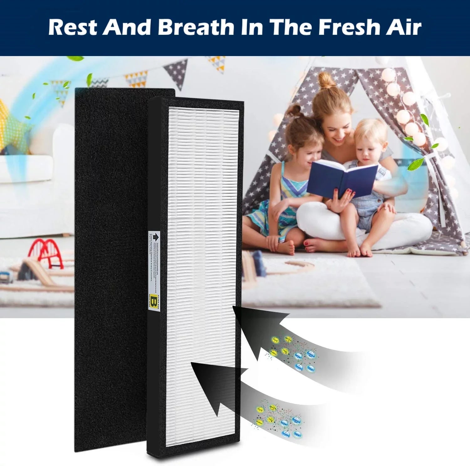 Replacement AC4900CA AC4850PT B HEPA Filters Goodsby GermGuardian BXAP148 for AC4825W Pre 4 Pack AP2200CA AC4300WPT CDAP4500WCA/BCA AC4825 & Filters BlackDecker PureGuardian Purifier AC4820 Air Carbon