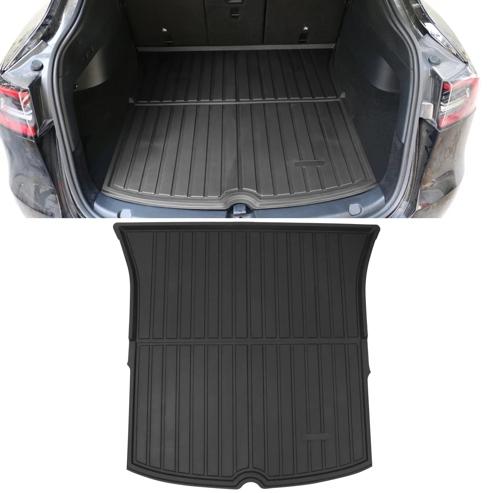 Under Trunk with Cargo Anti-Slip TPE Trunk Mat Frunk Storage Liner Weather Motorsports Model Mats All 2020-2023 Y Waterproof Accessories Liner Ikon Compatible Injection Tesla Black Cargo Interior