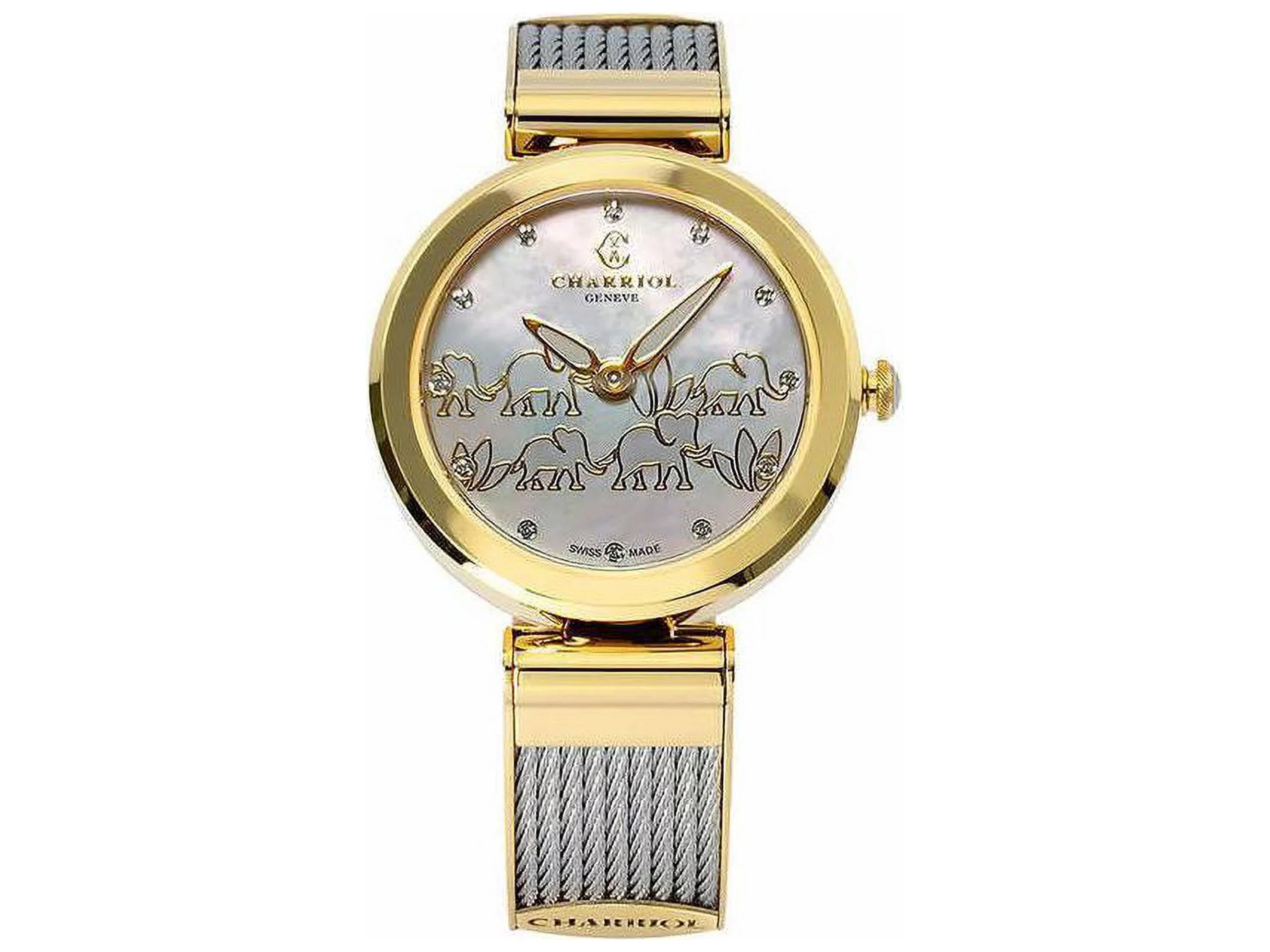 Ladies CHARRIOL Forever Pearl White Dial of Mother Elephant Watch