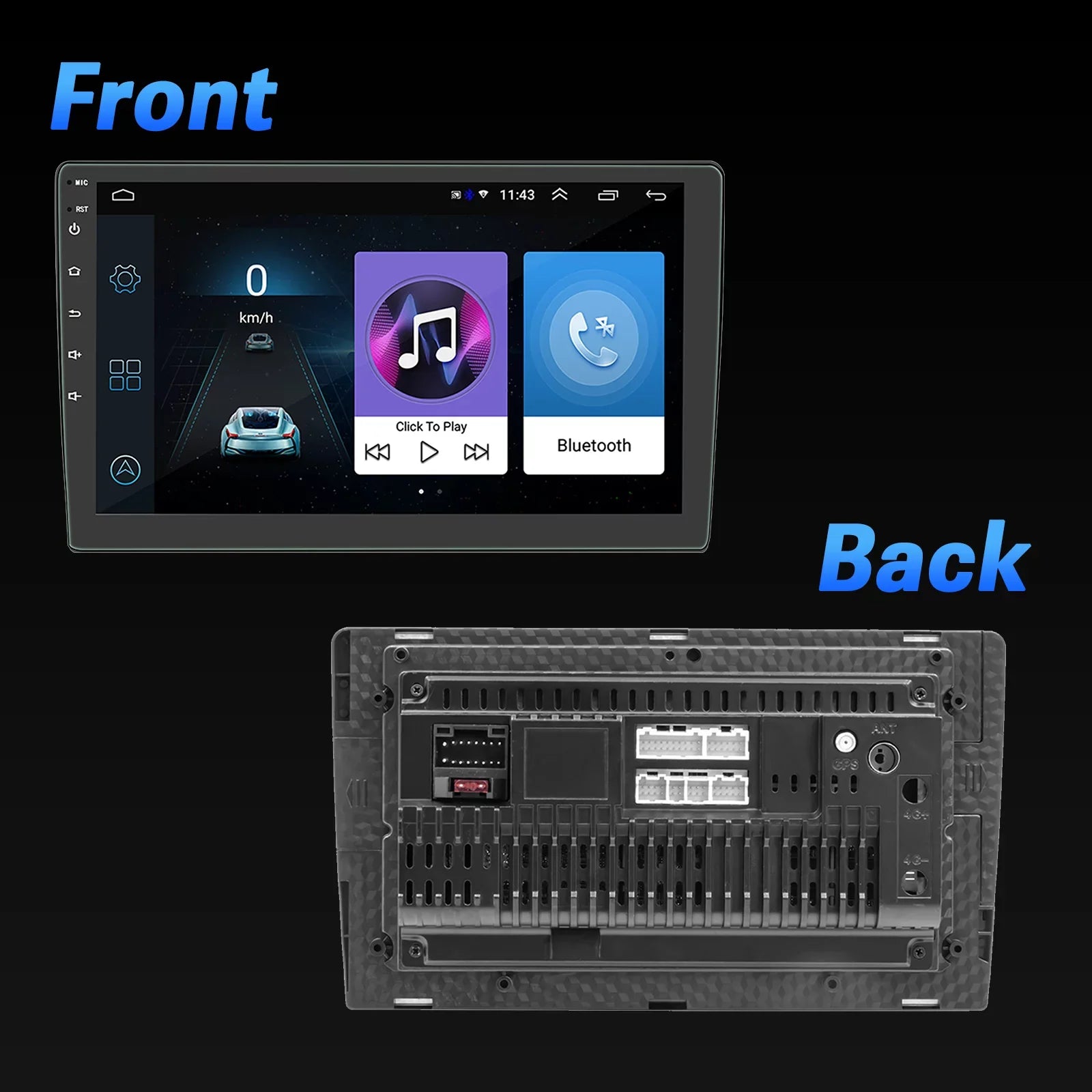 Double Screen Car 10.1" Car Camera 10.1 GPS HD Ele-mall Mirror Android Din Rear W/Bluetooth Radio Car Included Touch Player, Stereo, MP5 Function, Link