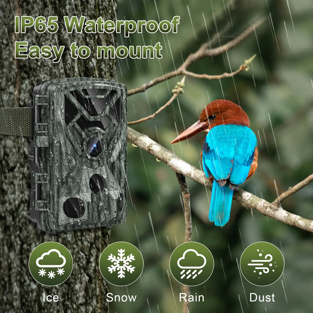 Trail Camera, 48MP Trail Wifi Home 1080P Vision Security Camera with LCD Hunting Activated Game Motion Angel 120° SUNOYAR 2.0" Night Cameras for Waterproof, Wide