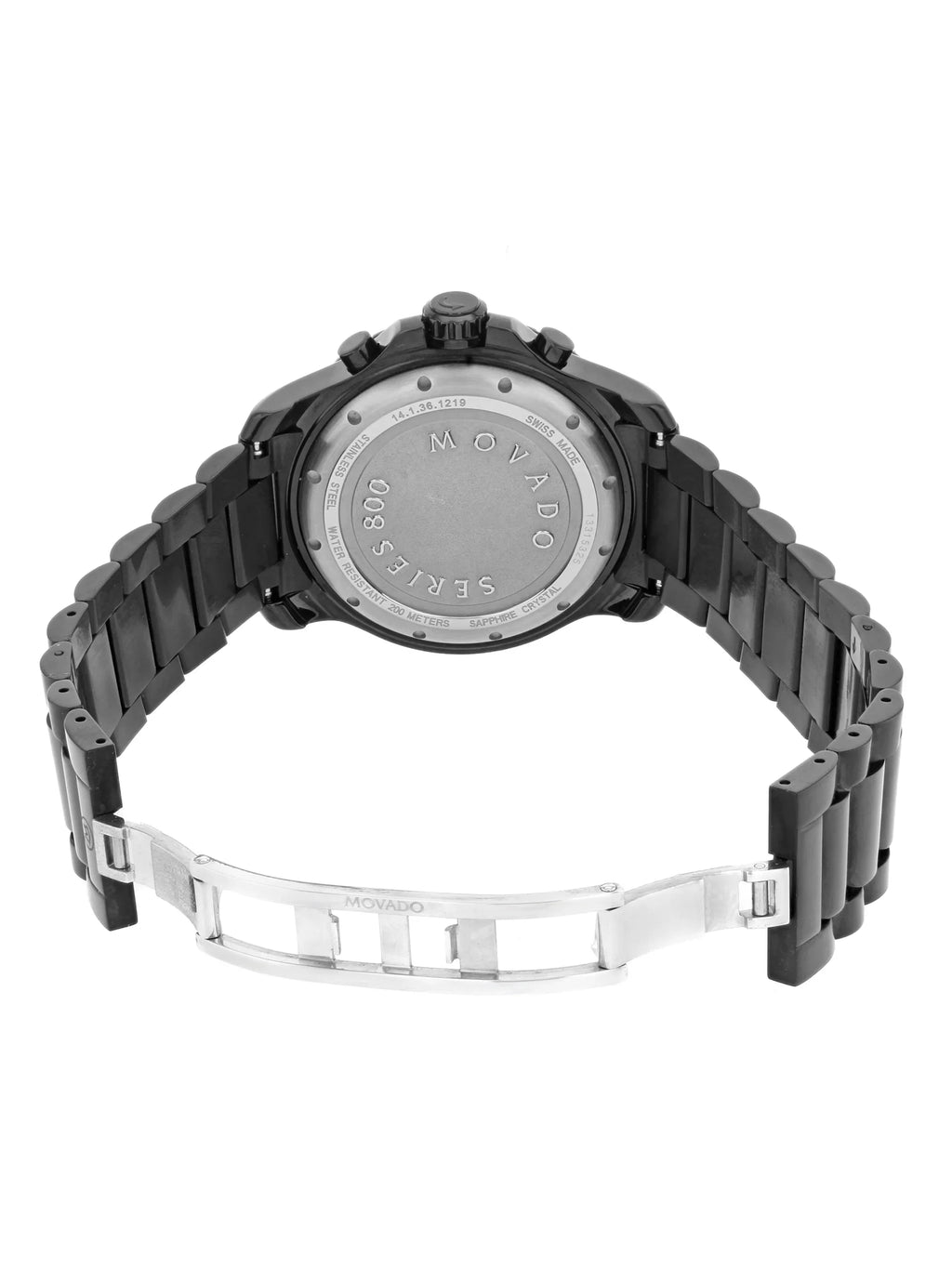 Black Pre-Owned (Good) 800 PVD Series Watch Quartz Movado Steel 2600119 Coated