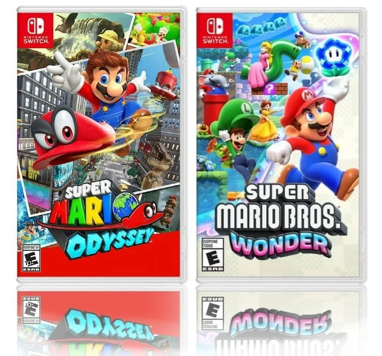 Bundle Nintendo Game Mario Pack Physical + - - Bros. Two [2] Wonder Switch Odyssey Mario Super Super