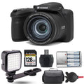Extra AZ405 Digital LED Kodak PIXPRO + - (Black) + 128GB Battery Kit Camera