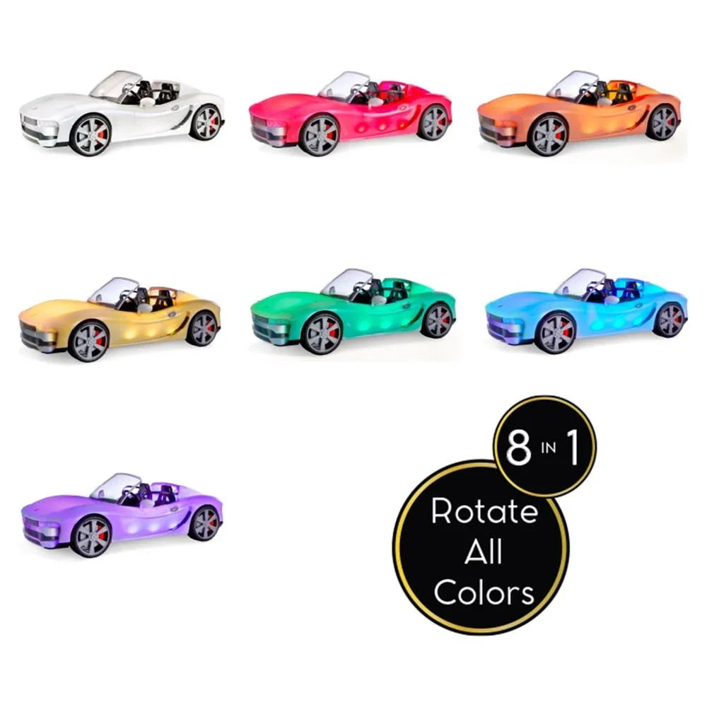 Great 6-12+ Color Change Dolls- Light-Up, - Ages Gift Girls Convertible 8-In-1 Multicolor, Car for 2 High Fits Fashion Toy Vehicle, Rainbow
