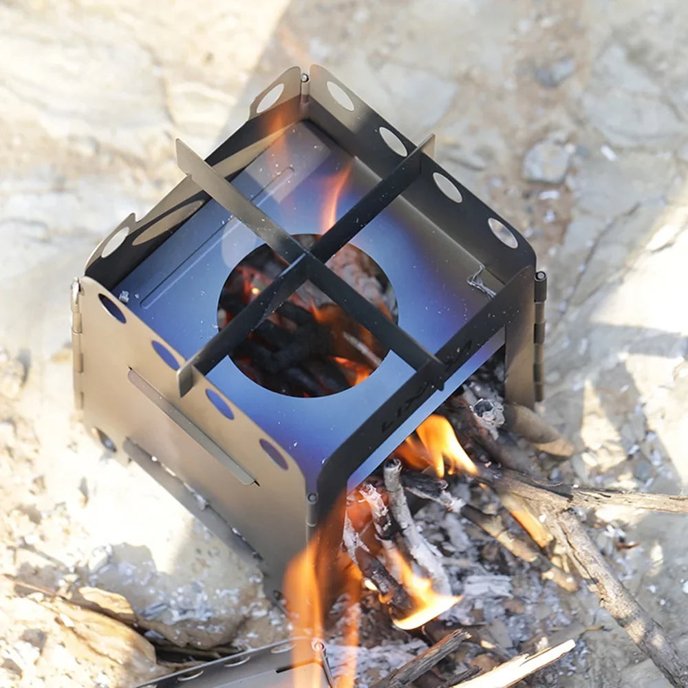 Backpacking Stove Folding Lightweight for Portable Picnic Lixada Camping Burning Stove Cooking Wood