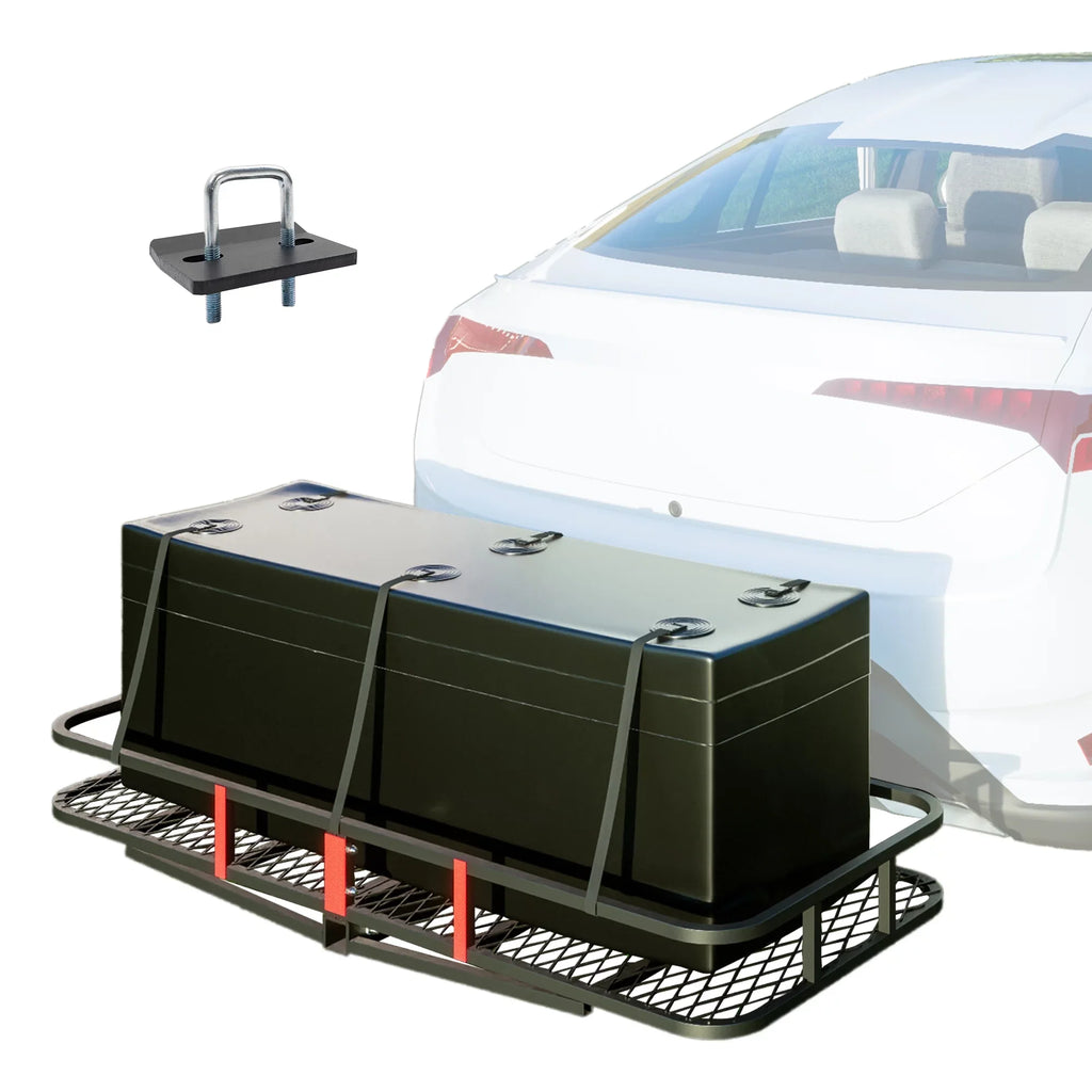 SUV Cargo 500 for 24" Folding Capacity Mounted a Hitched with 60" Black Car Truck Trailer, Basket x 6" lb x