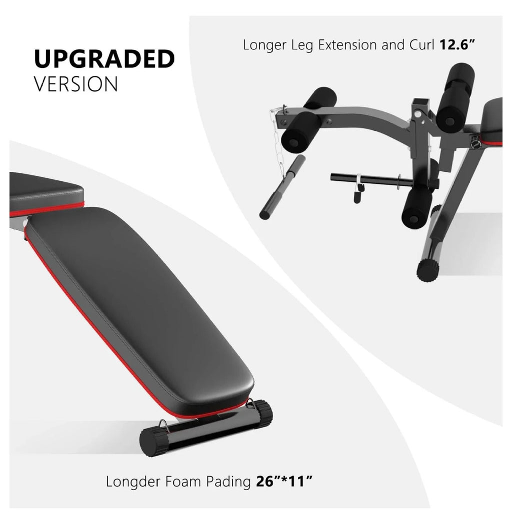 Weight Bench Equipment Bench Home Bench Adjustable Extension, Gym Incline Leg Exercise with Training Decline Workout Strength