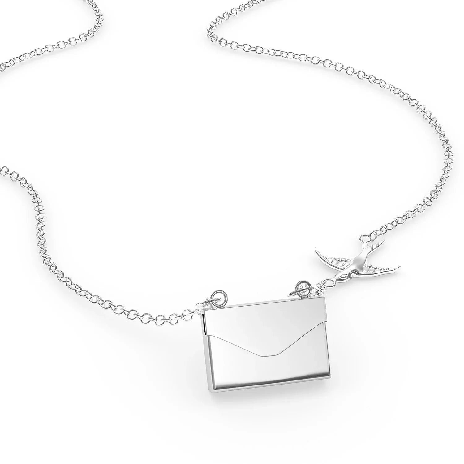 silver Neonblond Envelope in from Wrangell?St.?Elias, Postcard Locket Necklace Vintage Greetings a