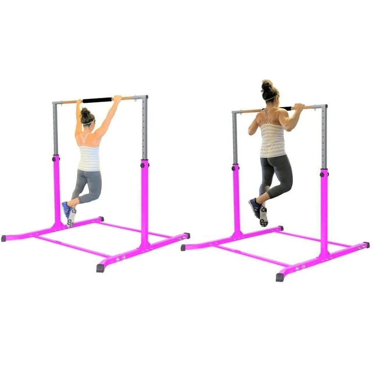 Bar Bar, Heavy Pink Training FT Fitness Junior Duty, Kip Adjustable to - for Pro-Gymnastics Cushioned Up - Height 5 Kids Hand