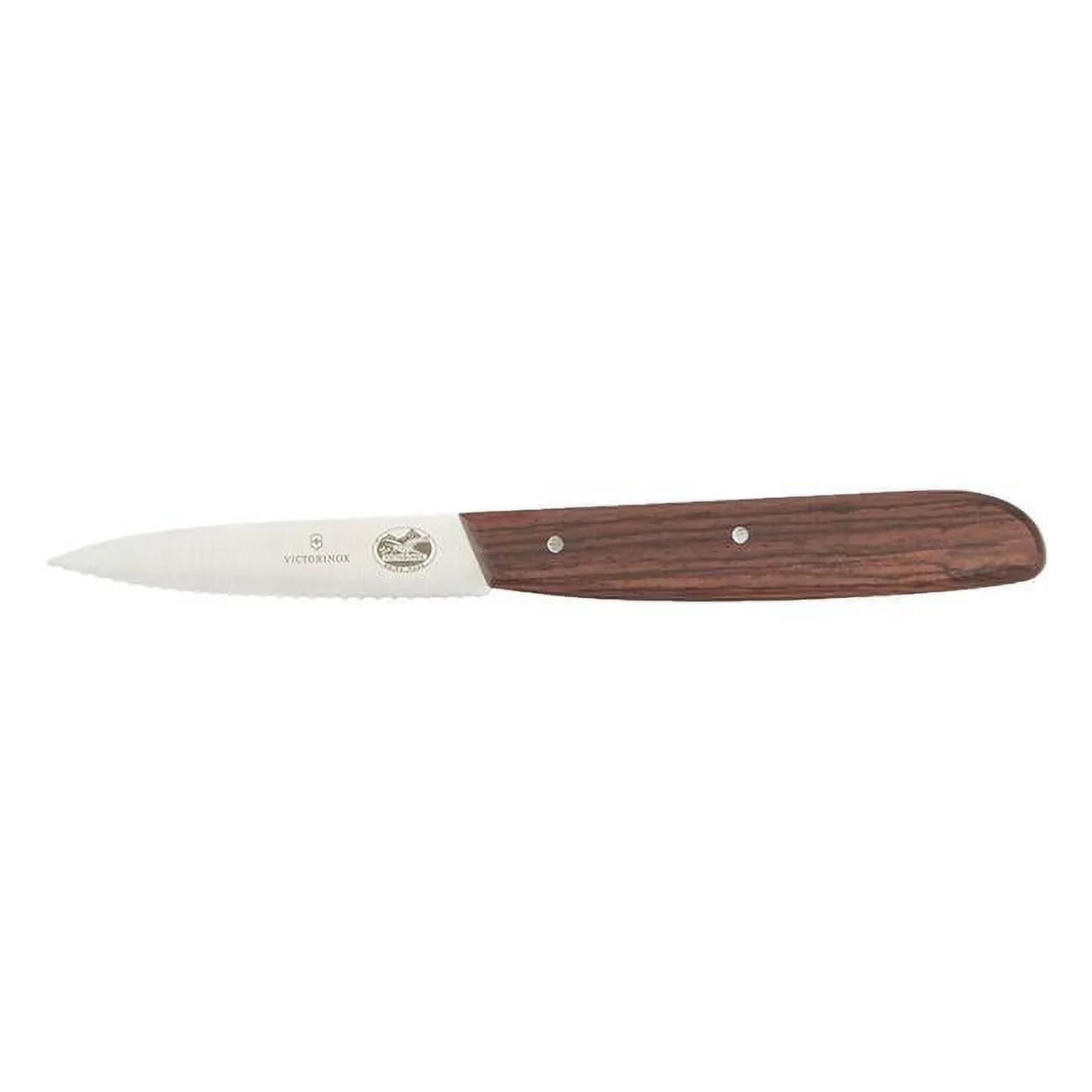 3 with Point Handle Victorinox Knife Wood, Kitchen Paring Serrated Rosewood in. Steel Blade Stainless Spear