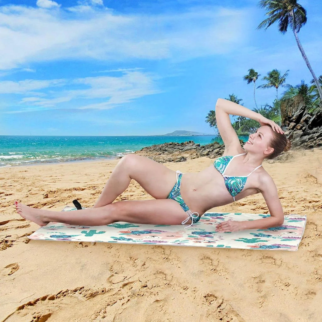 Thin Oversized Quick Towel, Cactus Shower Lightweight Beach Bestwell Dry Sand Pool Swim Llama Yoga Microfiber Bath Free Towel Multipurpose Towel Blanket, 30”X60” Towel
