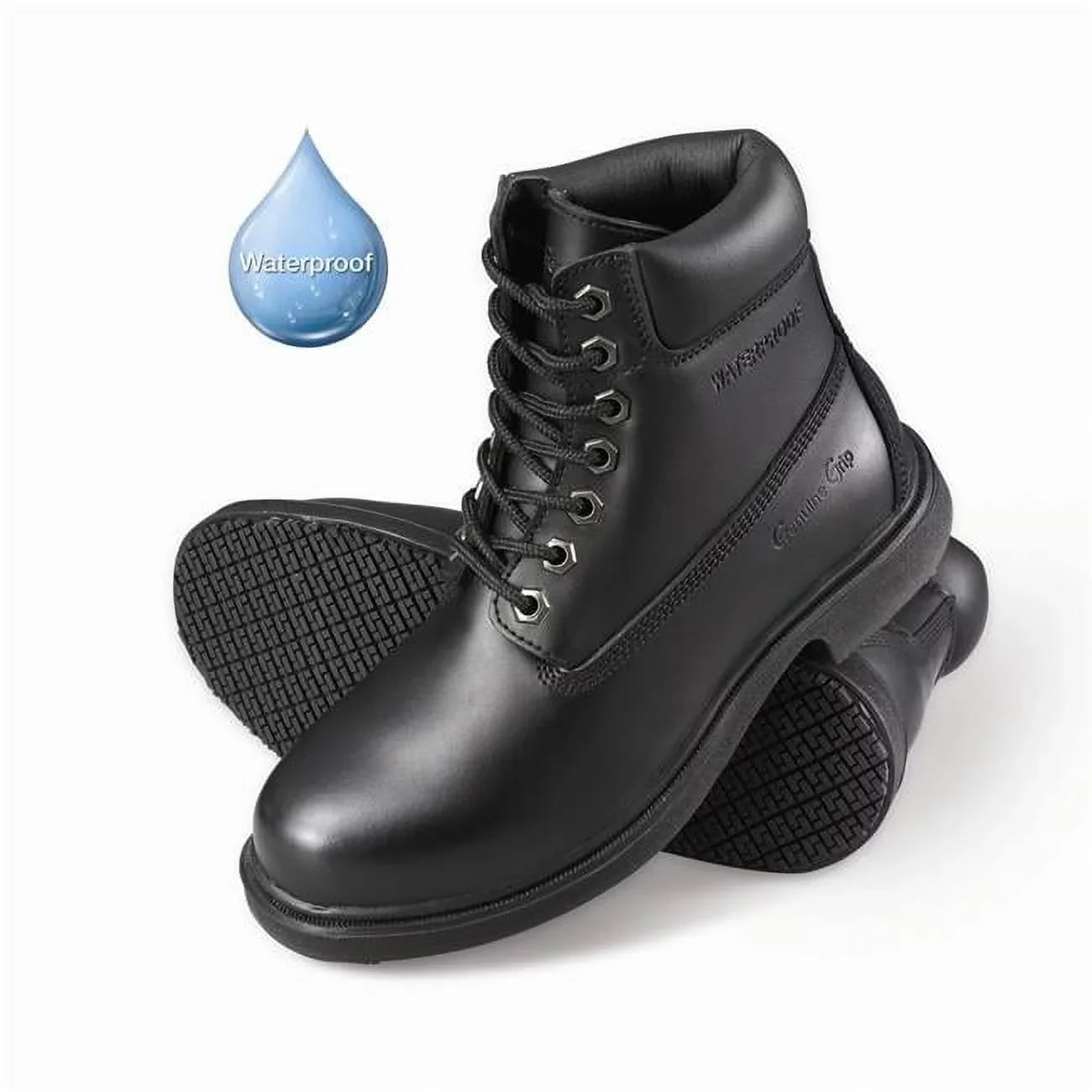 Grip Genuine 8.5 Boot Size Toe Waterproof - 6 Womens in. Black Slip-Resistant Work Soft Wide
