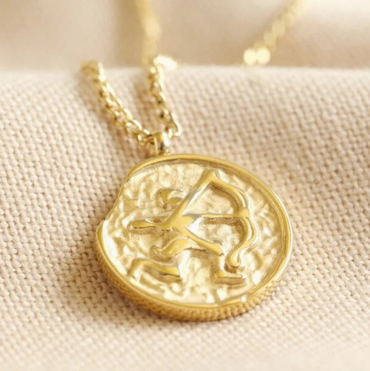 Box Gold Zodiac Boutique Women, Birthday Gift Blue for Necklace Steel Stainless Pendant Teens Sagittarius Inc | Horoscope,