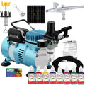 Art Body 100 Color Set, Tattoo Custom Kit Master Temporary Paint Air 8 with System Compressor Airbrush Airbrush, Stencil