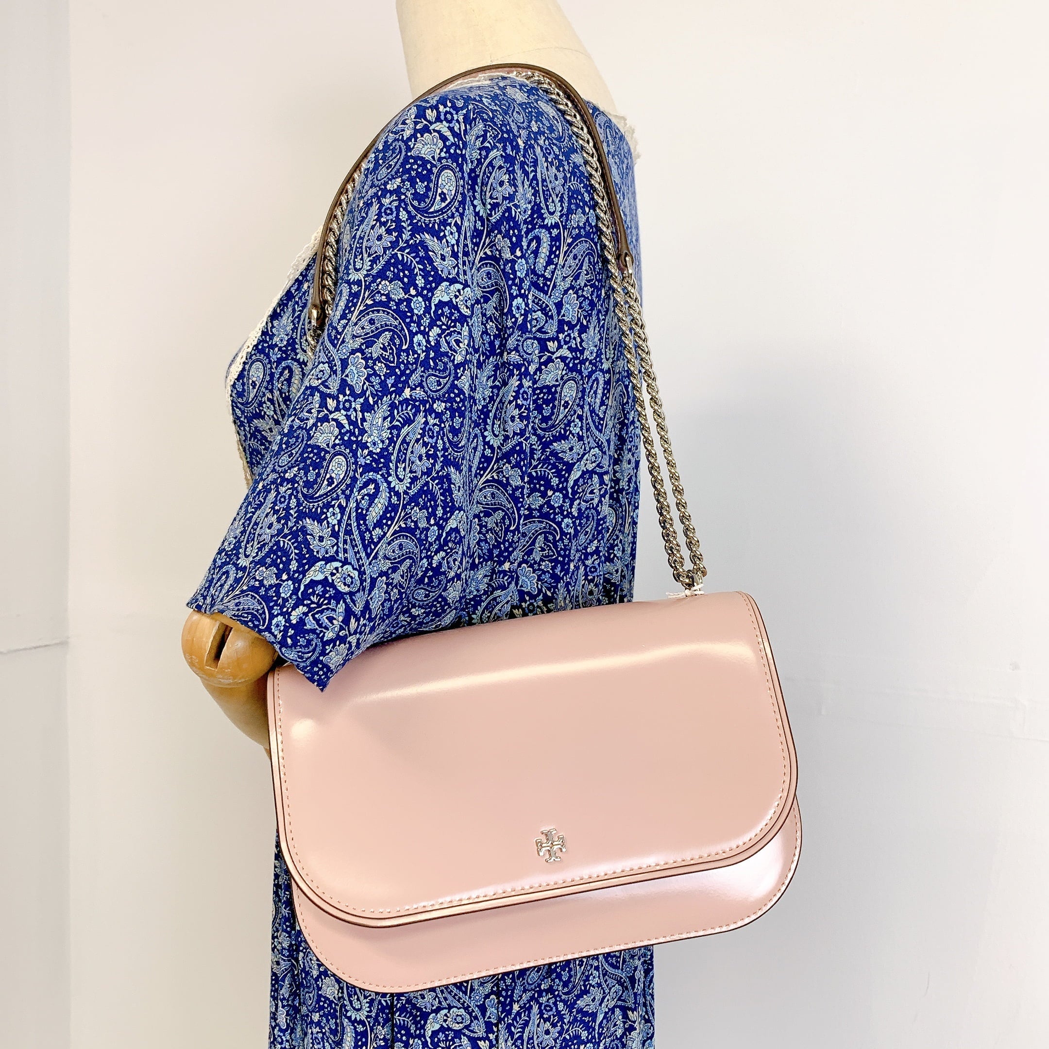 Tory PINK Bag Patent CLAY Top Burch IN Emerson 149929 Leather Handle Crossbody