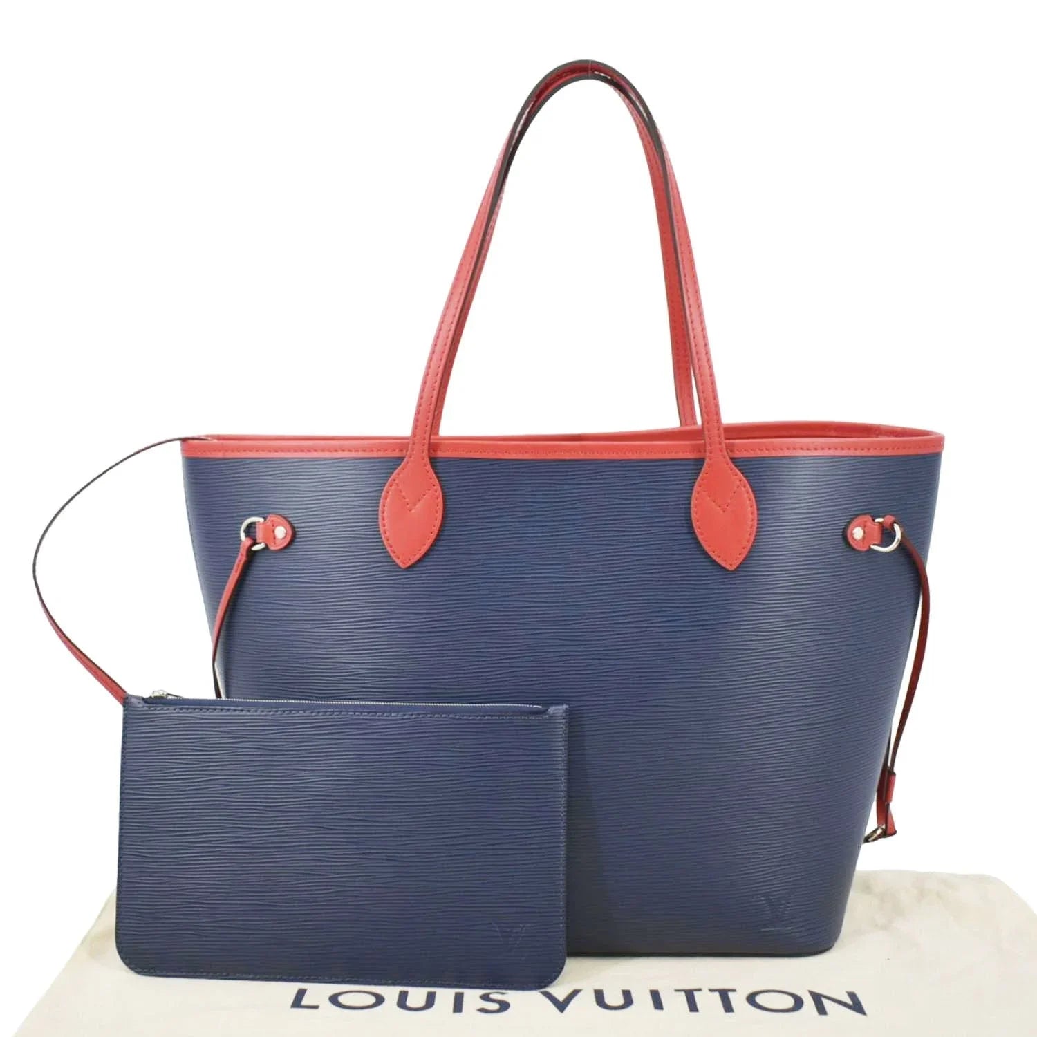 Blue Leather Tote LOUIS VUITTON Neverfull Pre-owned Shoulder Epi Bag PM