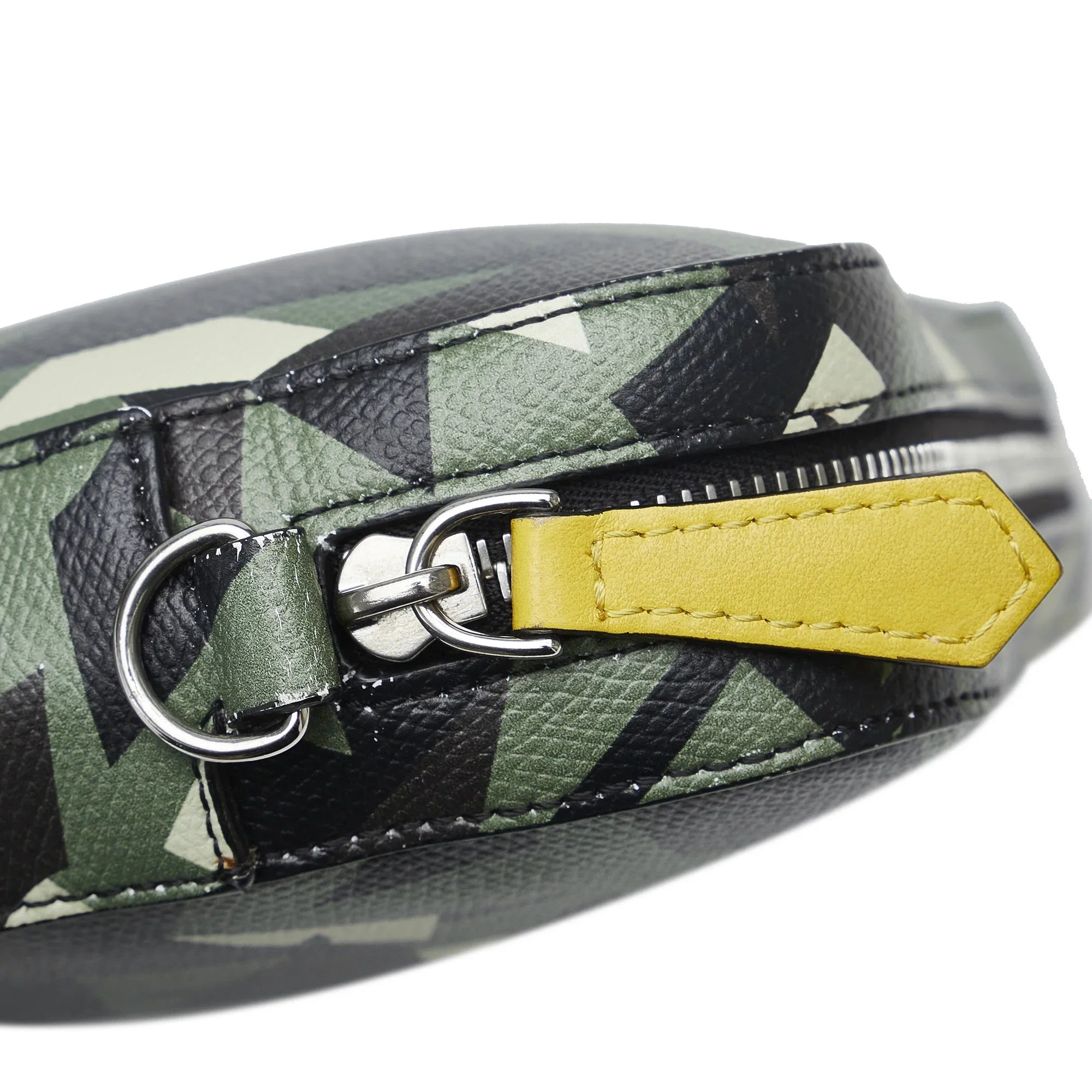 Pre-Owned Camera Monster Calf Eyes Authenticated Green Crossbody Camouflage Bag (Good) Fendi Bag Unisex Leather