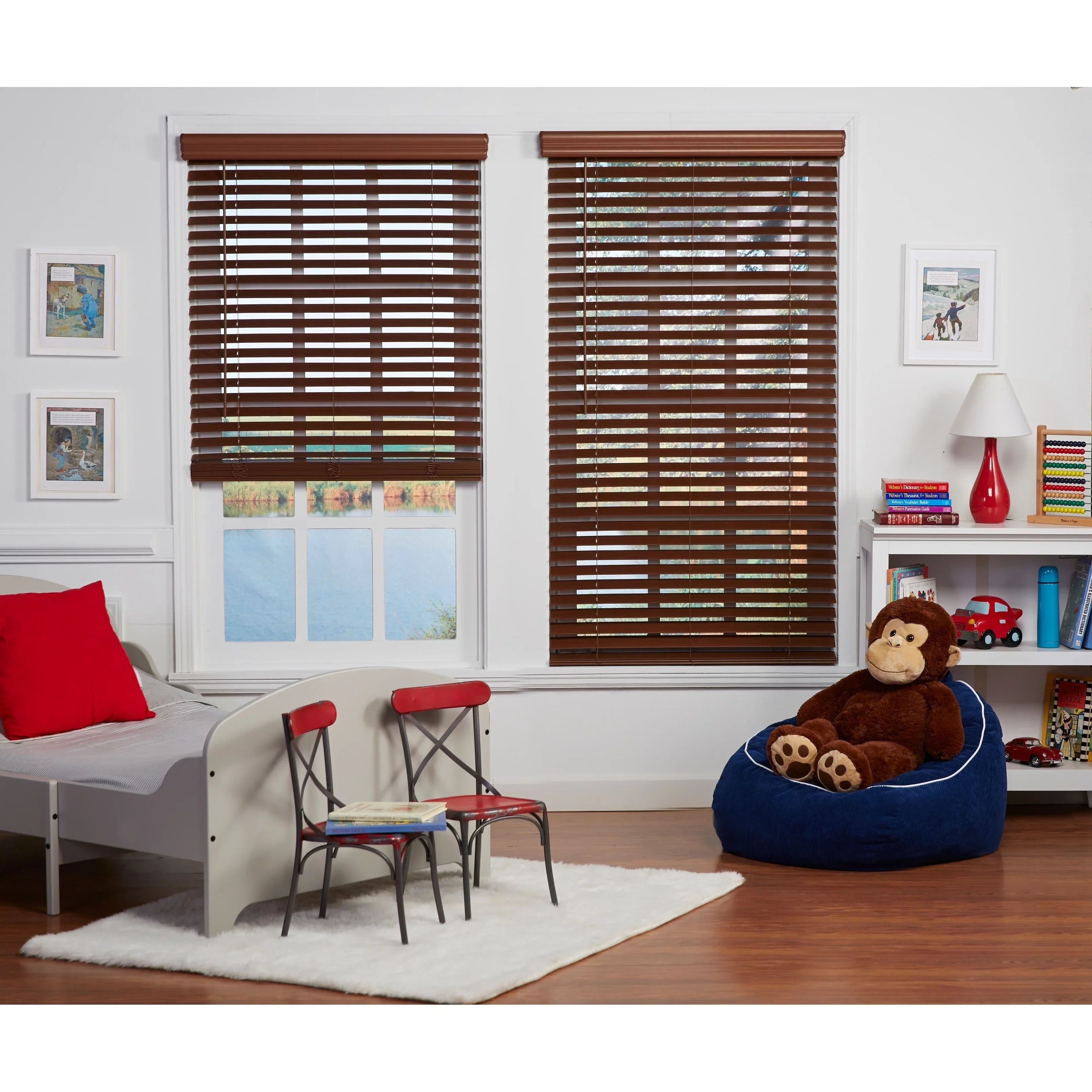 Oak 29.5 64-inch Faux Wood Cordless 64 Custom Dark Estate x Regal Blind