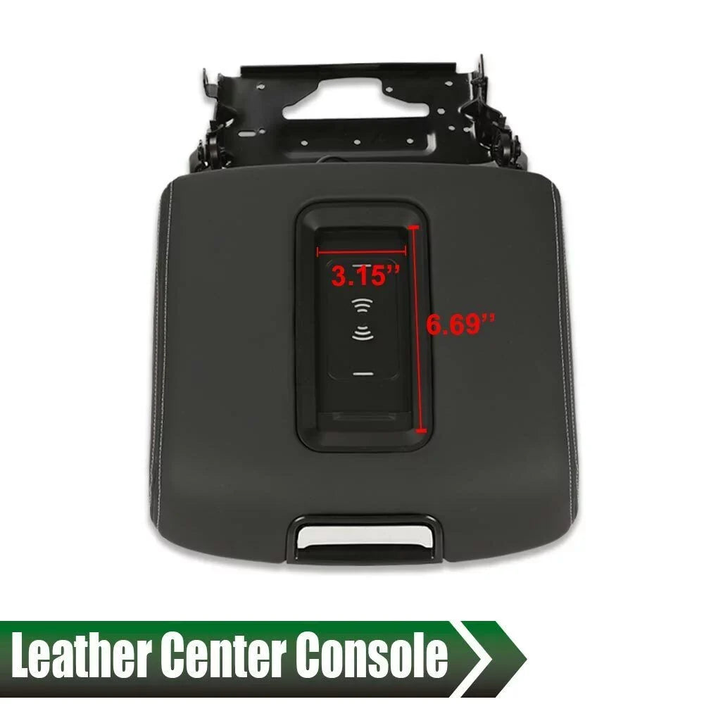 Center Fit Charging Armrest Chevy Console Tahoe Lid Wireless 15-20 For With