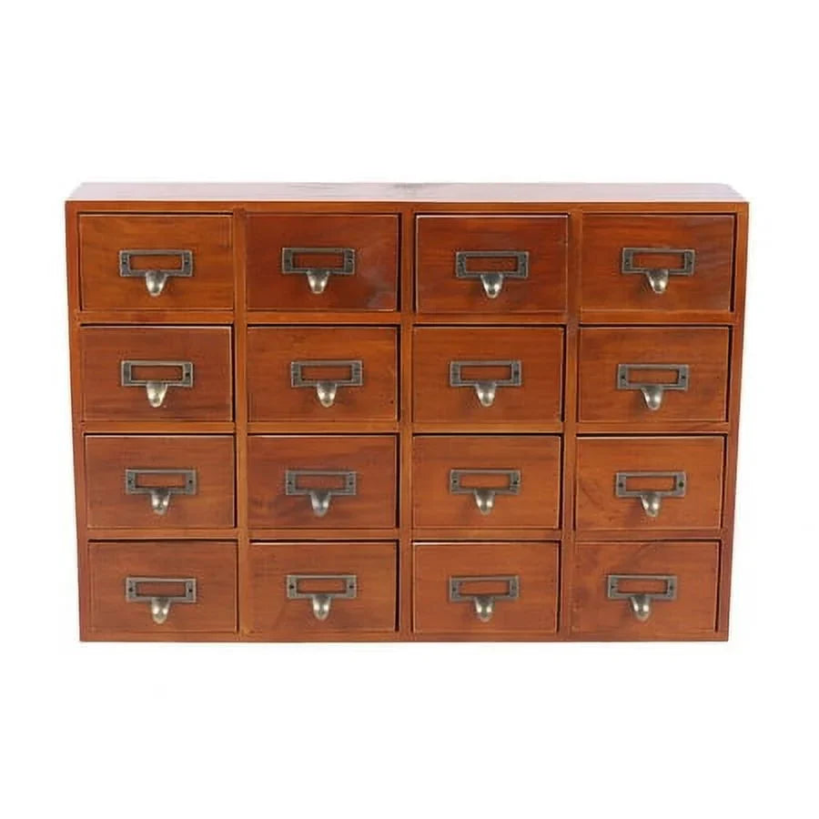 Wood Organizer Apothecary Desk Drawer Box Cabinet Drawers Retro Storage 16