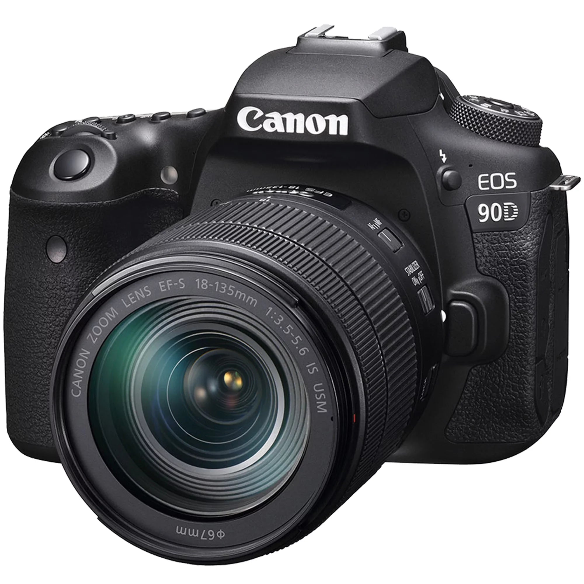 64GB SanDisk Bundle + ZeeTech DSLR Telephoto + Lens with 2 Tripod Case Accessory IS 90D EOS Canon Card + USM 18-135mm Camera + Pieces +