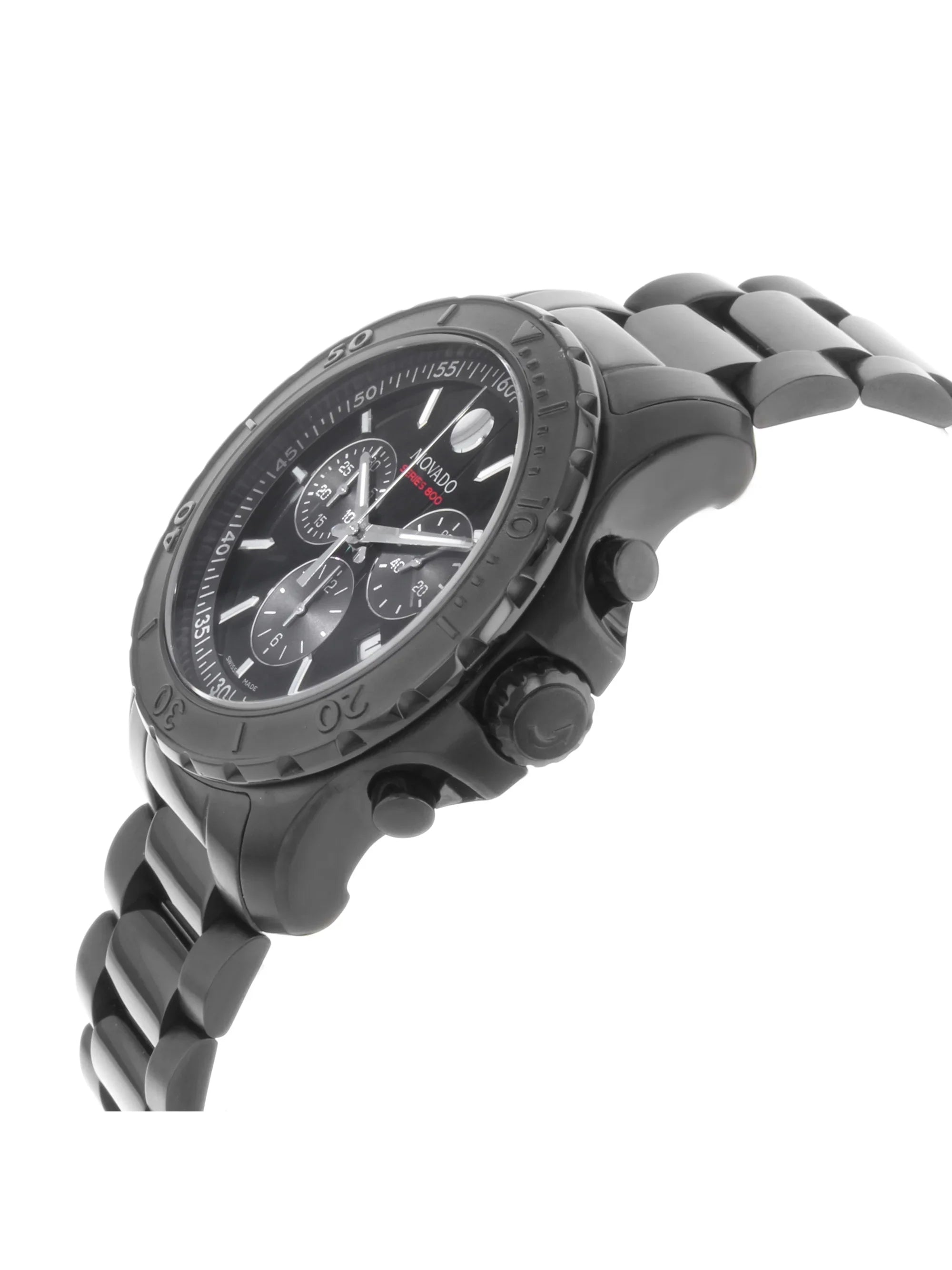 Black Pre-Owned (Good) 800 PVD Series Watch Quartz Movado Steel 2600119 Coated