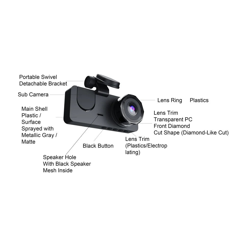 Rear Nebublu Dash Rear Inside DVR Camera Loop Lock Inside QISUO HUIOP One-Key Screen Dash Inch 2 Camera Motion Inch One-Key Inch Screen 2 Camera Rear Motion Camera Camera,1080P Dashcam 2 Dash Camera