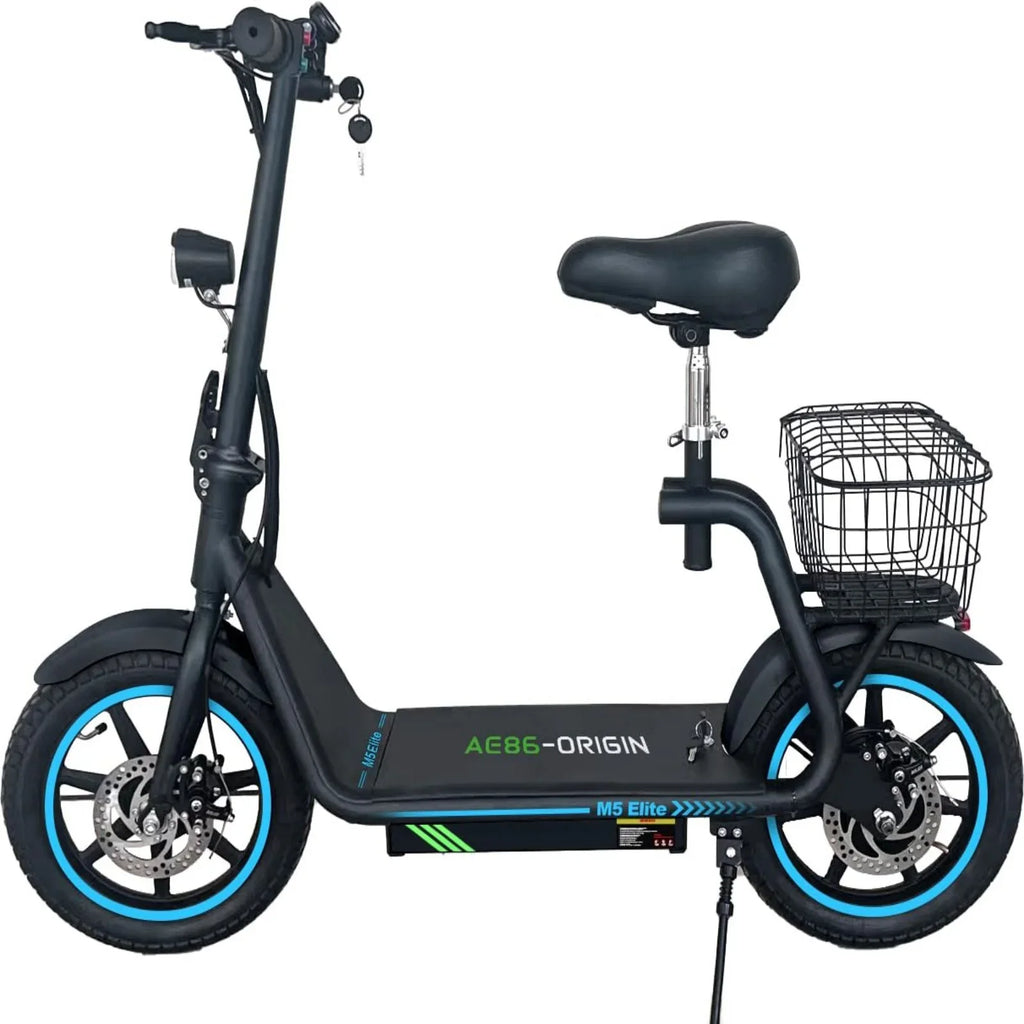 Commuter Tire，Foldable Electric with Baske Adults Motor 22 Foldable Seat, to M5 500W Range, Carry Phone Scooter Holder, Powerful Miles 14" with Scooter Electric up Scooter for Black Pneumatic