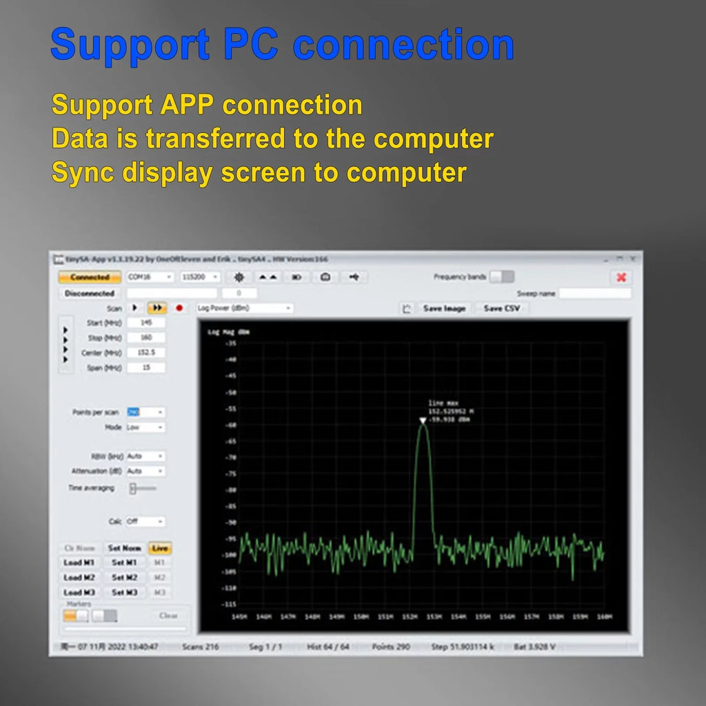 Handheld LCD TinySA Touch ULTRA 4" 100K-5.3GHz Spectrum For Tiny Analyzer