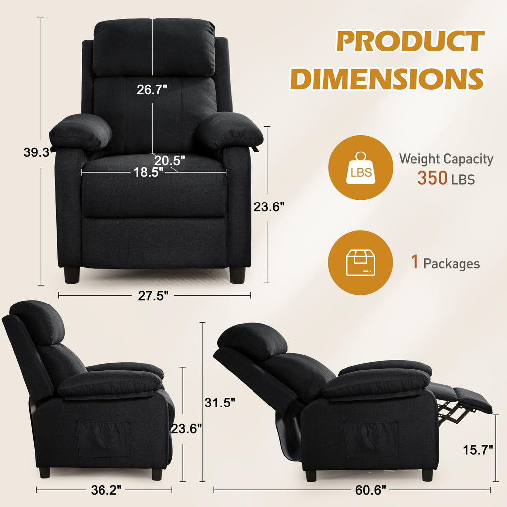 Korser Recliner Chair, Living Room Chairs for Adults